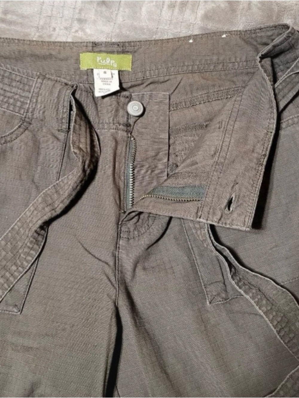 Pulp Women’s Olive Tie-Waist Cargo Pants 8/M - Picture 7 of 8
